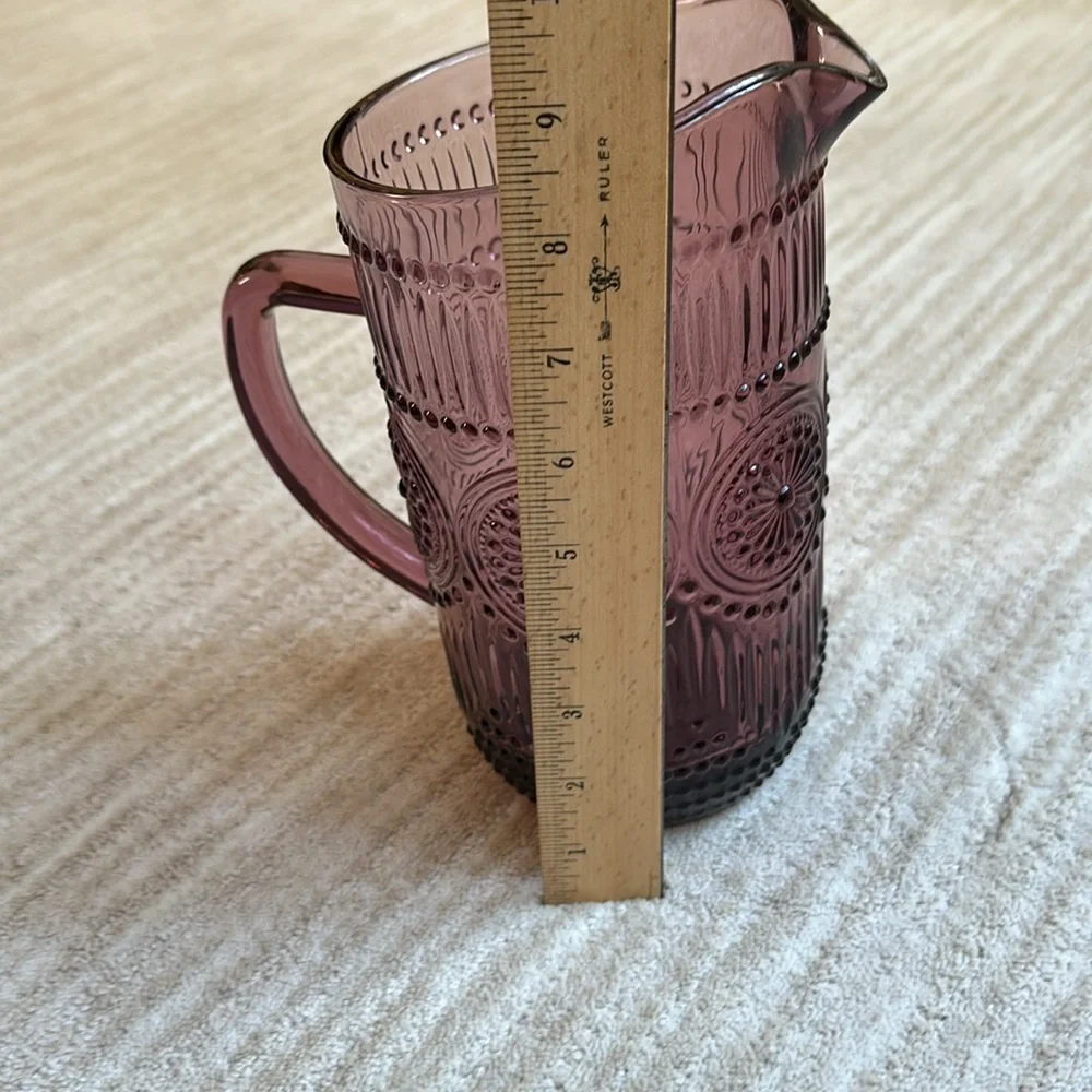THE PIONEER WOMAN Adeline-Plum Glass Pitcher 54 Oz | 1.59 Liter Pitcher